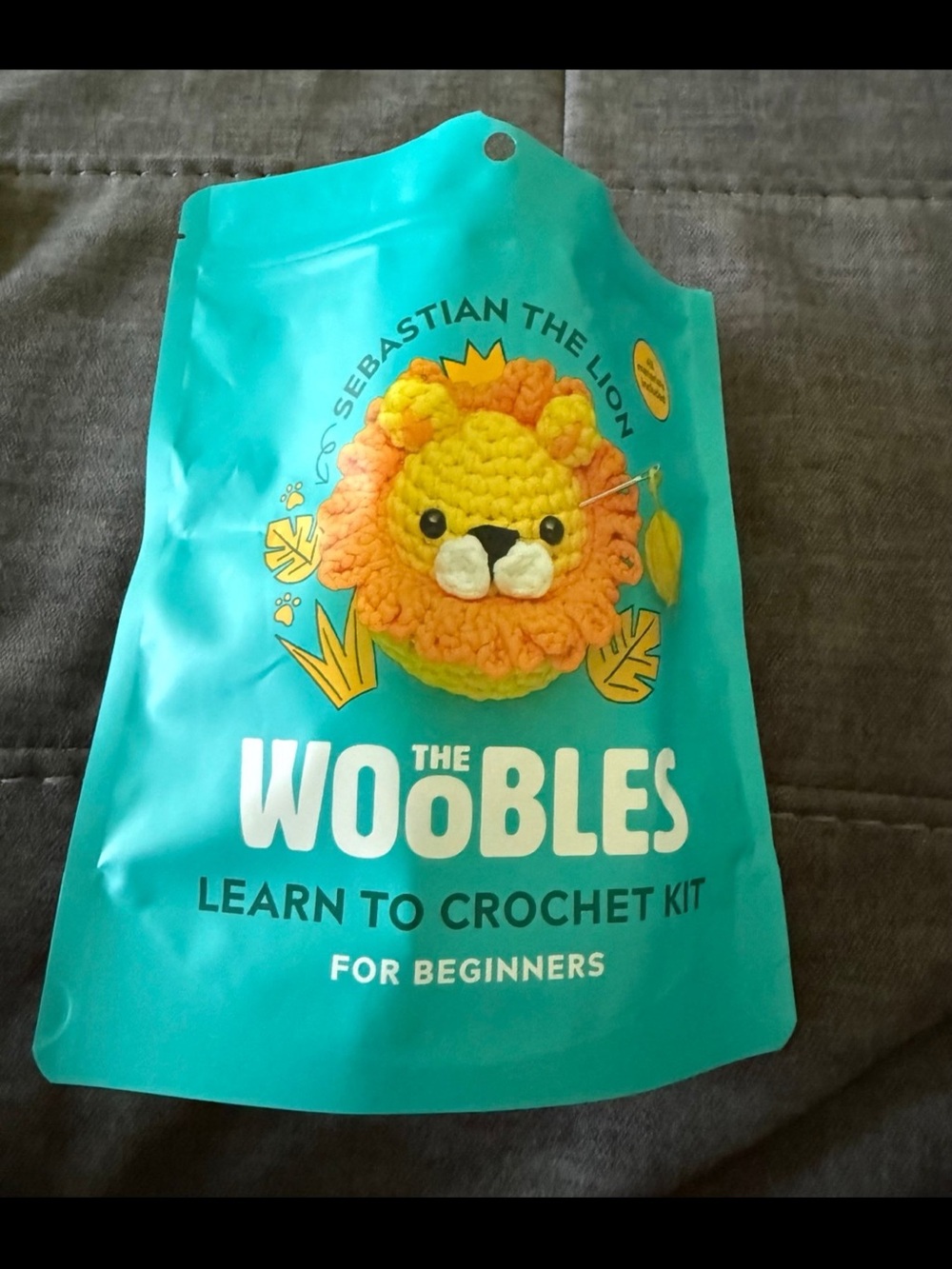 The Woobles lion crochet beginner kit Sebastian